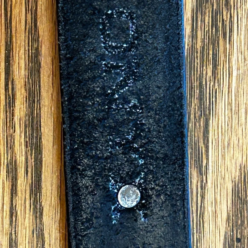 Onyx Women’s Vintage Midnight Black Leather Belt with Silver Details - Picture 5 of 11